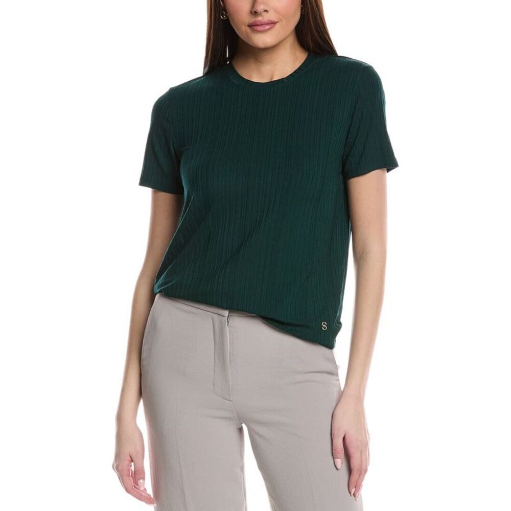 St. John Womens  Sleek Rib Jersey Knit Top